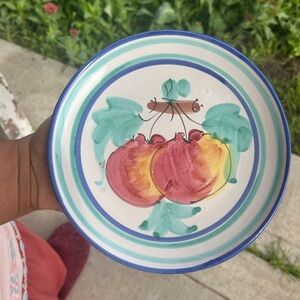 Vietri Buon Giorno Fruit Apple Accent Salad Plates 7.5" Italy